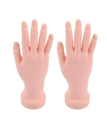Practice Hand for Acrylic Nails, Fake Hand for Nails Practice, Flexible Bendable Mannequin Hand, Set of 2, Nail Art Training Practice