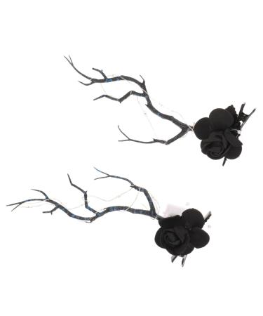 1 Pair Hairpin Hair Barrettes Christmas Hair Clip Deer Antler Hair Holder Glowing Barrette Deer Antlers Hair Clips Christmas Costume Glowing Hair Clip Elk Barrettes Resin FRCOLOR