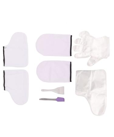 Wax Bath Mitts Set Large Brush Purple Spatula Soft Mitts Foot Cover Paraffin Wax Hand Foot Care Set Paraffin Wax Bath Set for Home DIY SPA Paraffin Baths