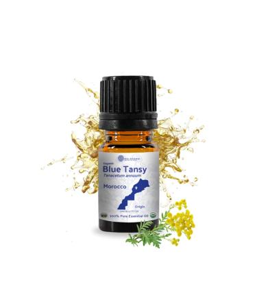 Organic Blue Tansy Essential Oil Direct from Malagassi Essential Oils - Ideal in Face Oil - Organic Blue Tansy for Candle Making and Soap Making (5 mL) Organic Blue Tansy 0.17 Fl Oz (Pack of 1)