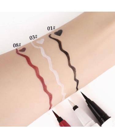 EVPCT 3Pcs Waterproof Colored Eyeliner Set - White Red Black Matte | Long Lasting Liquid Eye Liner Color Set - Pack of 3 | Colorful & Smudge-proof Formula - Buy Online on GoSupps.com