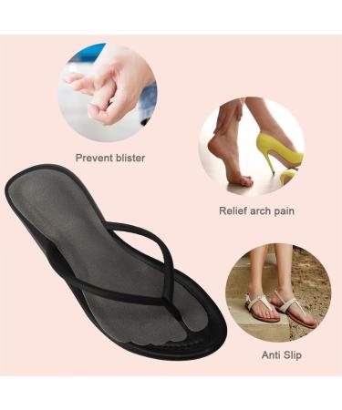 2 Pairs Anti-Slip Pigskin Flip Flop Inserts - Pain Relief Cushion Insoles with Arch Support for Women Size 8.5-11.5 - Black & Gray - Buy Online on GoSupps.com