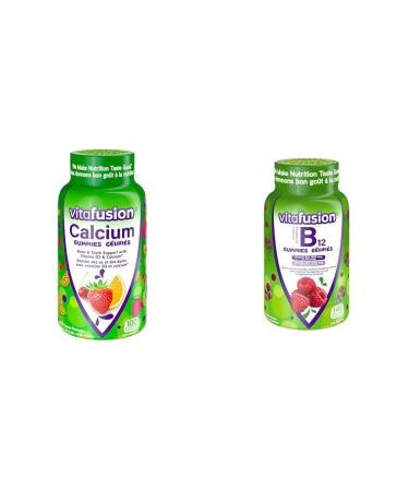Vitafusion Calcium + Vitamin B12 Adult Vitamin Gummies Bundle Gummies + B12 Gummy Vitamins