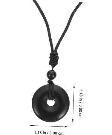 Outanaya Mens Necklace Safety Buckle Necklace Necklaces Stone Jewelry for Women Party Supply Safety Button Men and Women Black 3x3x1cm - Buy Online on GoSupps.com