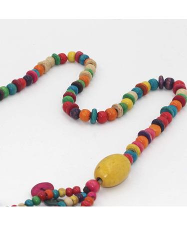 Kesyoo Bohemian Multi-Layer Coconut Pearl Necklace | Colorful Pendant Jewelry for Women | Perfect Summer Party & Hawaii Luau Gift - Buy Online on GoSupps.com