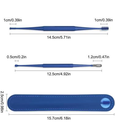 Ear Cleaning Tool Set - Gentle Two-Tips Curette Kit for Kids & Adults - Portable Ear Wax Discharging Supplies - 360 Degree Thorough Cleaning - Blue - Buy Online on GoSupps.com