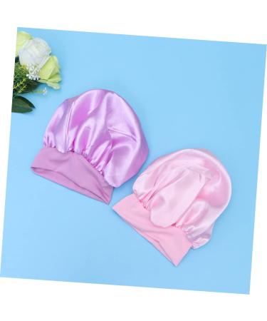 Silky Satin Sleep Cap for Curly Hair | Wide Side Bonnet Shower Cap | Pink | 1pc - Buy Online on GoSupps.com
