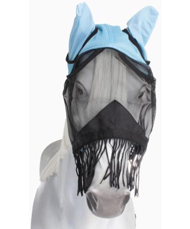 BUSSE Everline Fly Mask for Thoroughbreds - Light Blue/Black | Premium Fly Cover for Horses - International Shipping - Buy Online on GoSupps.com
