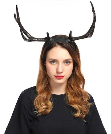 Frcolor Gothic Elk Antler Headband Hairband Christmas Head Boppers Hair Hoop for Women Adult Party Cosplay - Buy Online on GoSupps.com