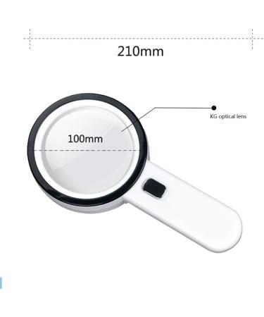 High-Powered Handheld Magnifying Glass with LED Light HD Reading Scientist Extra Large 100MM Mobile Phone Repair Portable Expansion Mirror Made in China - Buy Online on GoSupps.com