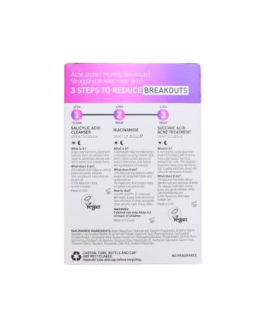 INKEY List Back to Basics: Acne Skincare Set | Salicylic Acid Cleanser Niacinamide Serum & Succinic Acid Treatment | Buy Internationally - Buy Online on GoSupps.com