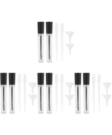 Beavorty 8 Sets Empty Mascara Tube with Funnels Clear Eyelash Mascara Empty Mascara Tubes Black Plastic 1 g (Pack of 1) Blackx4pcs