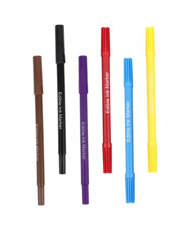 FUNOMOCYA 6pcs Biscuits Decor Cake Boxes Portable Edible Pens Edible Pens for Cookie Edible Marker Plastic
