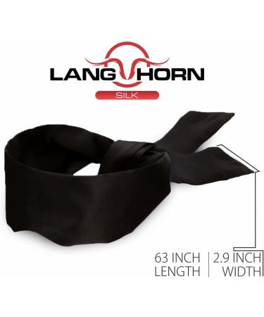 Lang Horn 2 pcs Silk Satin Blindfold Eye Mask - Soft Sleep Mask Gift (Black 155cm / 62 ) - Luxury Comfort for Better Sleep - Buy Online on GoSupps.com