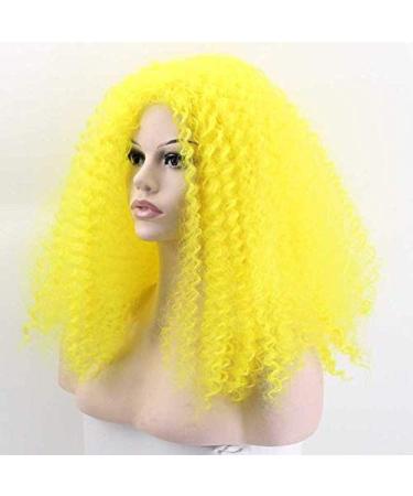 BGHJUE Long Yellow Blonde Afro Kinky Curly Wig for Women - 50cm - Stylish & Comfortable International Shipping - Buy Online on GoSupps.com