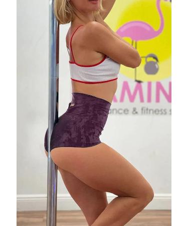 Women's High Waist Booty Yoga Shorts Purple-1 X-Small | Butt Lifting Gym Activewear - Buy Online on GoSupps.com