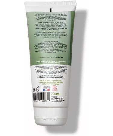 Certified Organic Keratin Repair Shampoo - COSMOS ORGANIC COSMEBIO - AQUASILICE - Made in France - Buy Online on GoSupps.com