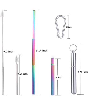 MIBICIRI 1 Pack Collapsible Straw Reusable Metal Straws with case Portable Stainless Steel Straws with Cleaning Brush Perfect for Travel Home Office (Gold) - Buy Online on GoSupps.com