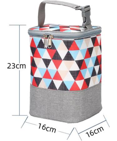 DZOZO Insulated Breast Milk and Baby Bottle Cooler Bag - White Background with Triangular Design - Buy Online on GoSupps.com