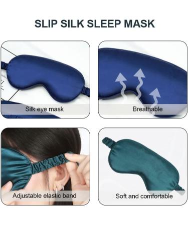 Pure Black Silk Sleep Mask - Adjustable Strap for Full Night's Sleep - Travel and Nap Aid - Super Soft Eye Shade Cover - Buy Online on GoSupps.com