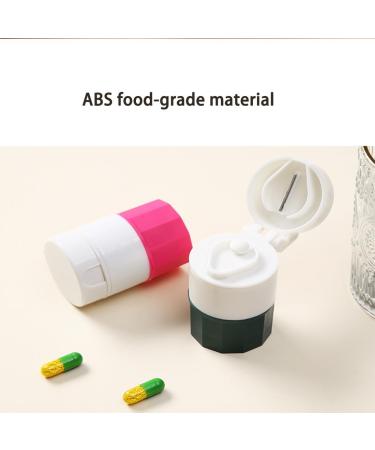 3 Compartment Pill Crusher & Cutter - Stainless Steel Blade Travel-Sized Multi-Function Storage Box - Cut & Grind Pills Vitamins Tablets (Green - Buy Online on GoSupps.com