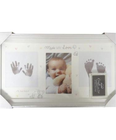 Baby Keepsake Footprint Handprint Photo Frame - Baby Shower Gift for Newborn - Memory Frame for Baby's First Hand and Footprint - Buy Online on GoSupps.com