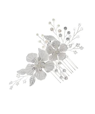 FRCOLOR Comb hair comb clip Bride Headdress Bride Hair Comb Bride Headdress hair combs Flower Hair Clip Bride Flower Hair Comb Hair piece bridesmaid Rhinestone Wedding