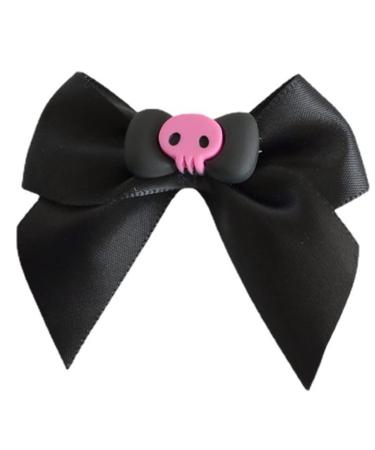 hgnxa Black Bows Hair Clip a Hairpin Bows Barrettes Big Bows Hairpin JK Hair Clip Jk Hair Accessories Gothic Skull Decor