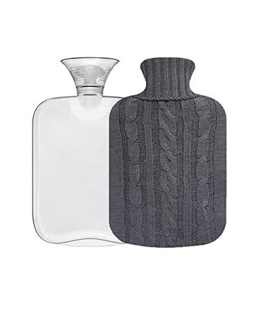 Heat bottle 2l capacity hot bottle with cover pain-relieving 2-in-1 warm hands and feet warm bed for infants children and adults gray