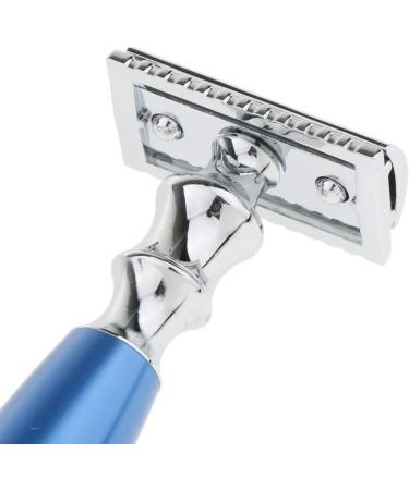Luxury Blue Shaving Set - Safety Razor Brush & Alloy Stand | Premium Grooming for Men - Buy Online on GoSupps.com