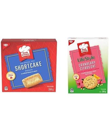 Peek Freans Shortcake Biscuits 1 Box (350g) with Peek Freans Lifestyle Cranberry Citrus Oat Crunch Cookies | 290g Box from Canada