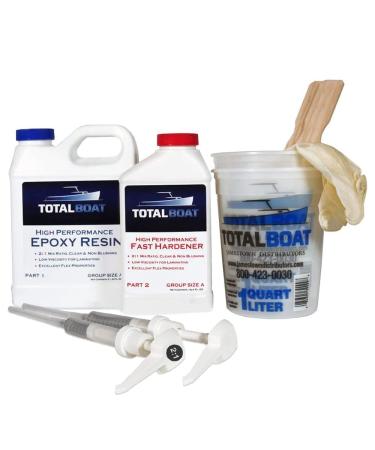 TotalBoat-14409 Marine Gelcoat for Boat Building, Repair and Composite  Coatings (White, Quart with Wax) Quart With Wax White