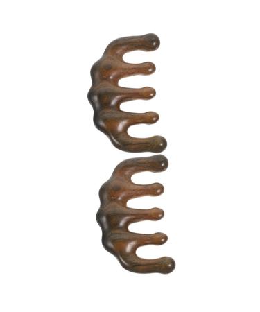 Beavorty 2st sandalwood comb scalp massager Head massage curtquate scalp brush Tools Massage tools reliable massage comb Massage device made of wood wooden teeth 9.00x5.00x1.50cmx2PCs such as shown