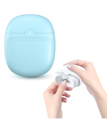 Pouway Electric Nail Clipper Automatic Portable Nail File with LED Light & 2 Speeds Nail Scraps Storage USB Rechargeable Safety Fingernail Trimmer for Kids Seniors and Adult (A Green)