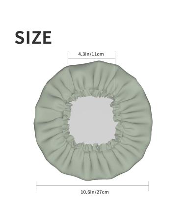Sage Green Reusable Shower Cap- Double Layer Waterproof Hair Protector for Long Hair- Ideal for Women, Kids, and Men - Buy Online on GoSupps.com