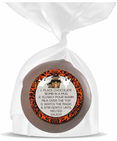 Haunted House Halloween Hot Cocoa Bomb Sticker Labels - 40 Circle Stickers by AmandaCreation - Buy Online on GoSupps.com
