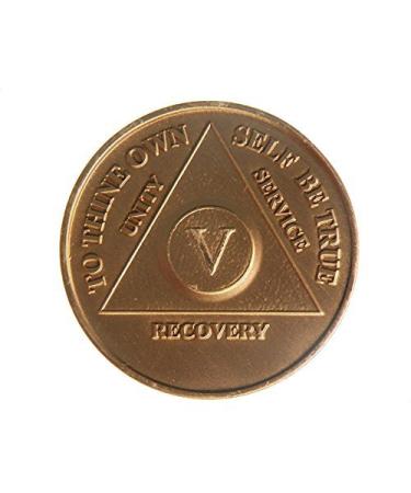 5 Year Bronze AA (Alcoholics Anonymous) - Sober / Sobriety / Birthday / Anniversary / Recovery / Medallion / Coin / Chip by Generic