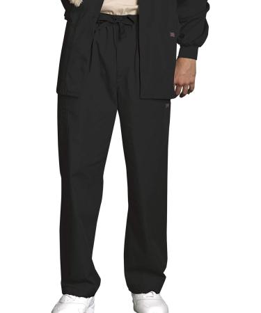 Medical Cargo Pants for Men Workwear Originals Zipper Fly Scrubs for Men 4000 Large Black