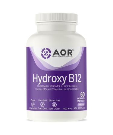 AOR Hydroxy B12 1000mcg 60 Lozenges - Hydroxocobalamin Vitamin B12 Supplement for Energy Metabolic Support & Overall Well-being - Ideal for Sensitive Individuals - Unmethylated B12 for Men & Women