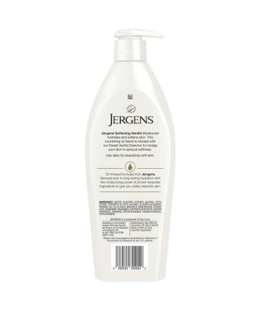 Jergens Softening Vanilla Oil-Infused Moisturizer 16.8oz | Soothing Full-Body Moisture with Sweet Vanilla Essence | International Shipping Available - Buy Online on GoSupps.com