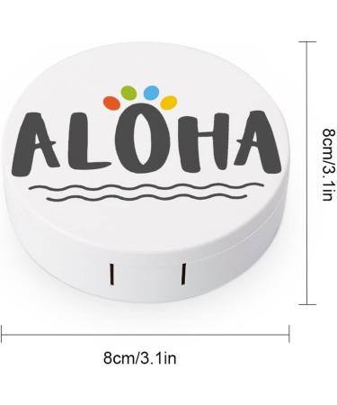 Aloha Hawaii Round Case For Contact Lens Kit Storage Box with Mirror Printed - Buy Online on GoSupps.com