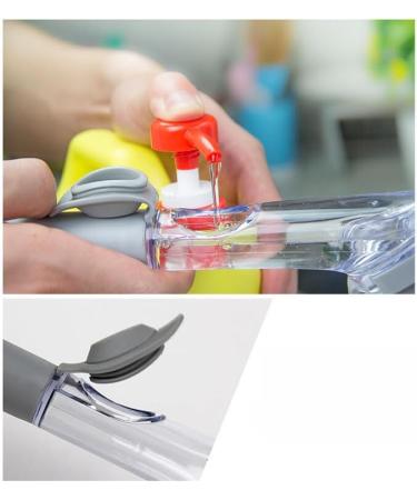 Soap Dispensing Dish Brush Kitchen Brush Set Automatic Liquid Filling Long Handle Brush with 2 Cleaning Sponges and 1 Dish Brush (Gray) - Buy Online on GoSupps.com