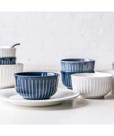 Nordic Household Bowl Instant Noodle Ceramic Large Soup Bowl Double Ear Bowl Noodle Bowl Tableware for Catering and Home Kitchenware (Color : Blue Size : 11.2 * 11.2 * 6CM) 11.2*11.2*6CM Blue - Buy Online on GoSupps.com