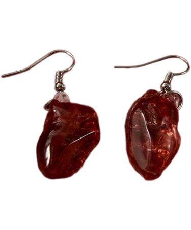 Feylie Gothic Punk Heart Dangling Earrings | Unique Asymmetrical Ear Cuffs for Halloween Party - Buy Online on GoSupps.com