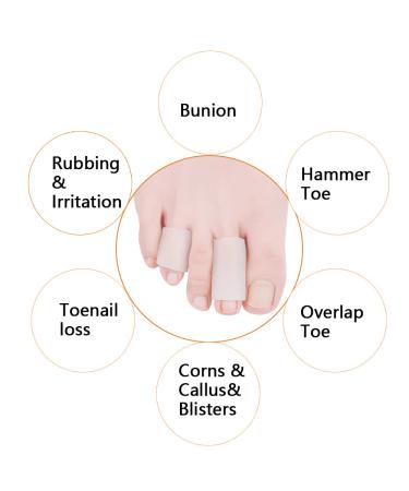 Hoogoo Gel Toe Protectors - 10 Pcs Toe Sleeves for Middle Toe Pain Relief - Buy Online on GoSupps.com