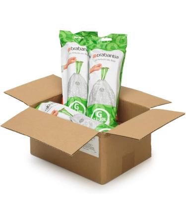 Brabantia PerfectFit Garbage Bags Multipack - Extra Strong (Code G 23L/30L) | 120 White Trash Bags with Train Tape - 6 Rolls - Buy Online on GoSupps.com