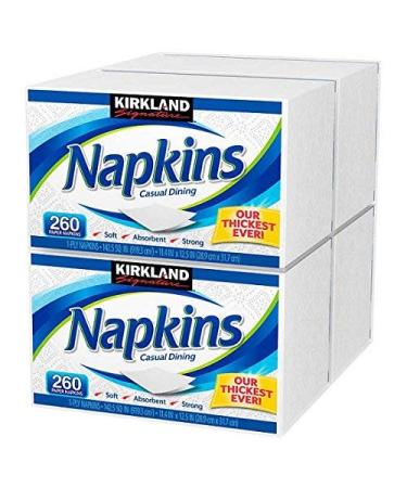 Kirkland Signature Casual Dining Napkins 4 packs 1040 ct Total 260 Count (Pack of 4)