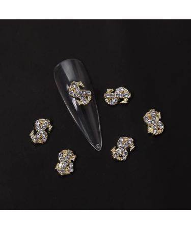 LIFOOST 30pcs Dollar Sign Nail Charms with Rhinestones - Gold & Silver 3D Money Design Jewels - Buy Online on GoSupps.com