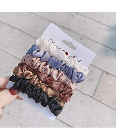 Uni-Fine Shop Satin Hair Ties for Women - Small Scrunchies Elastic Ponytail Holders 6 Colors Hair Jewelry for Girls - Buy Online on GoSupps.com