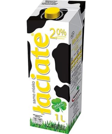 Laciate Yellow Milk 2.0% Fat UHT Milk 1000 Mililiter x 12 Boxes - Buy Online on GoSupps.com